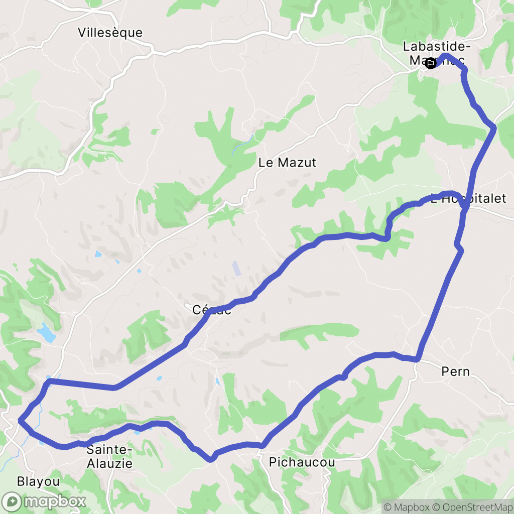 Labastide-Marnhac : carte du parcours de randonnée - France
