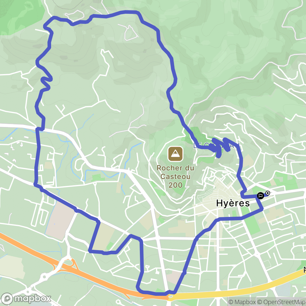 Hyères : carte du parcours de randonnée - France