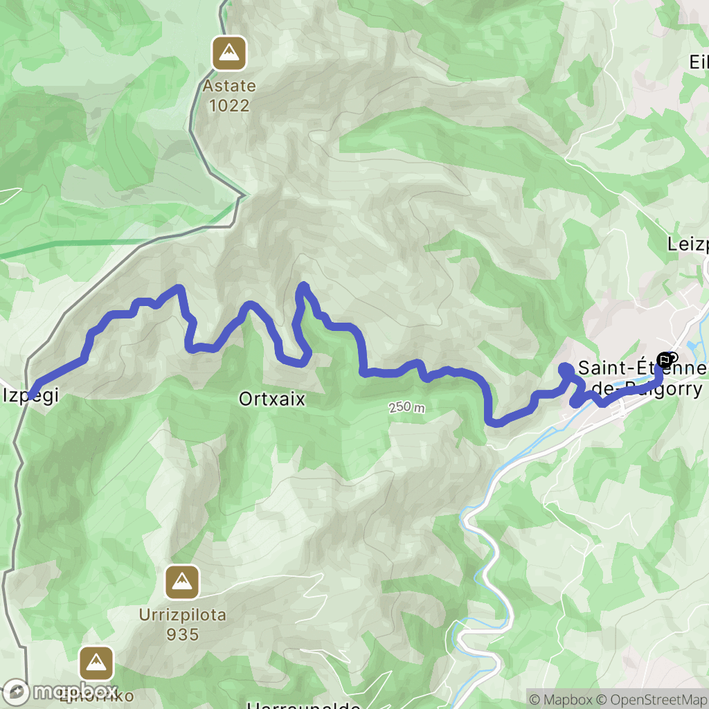 Saint-Étienne-de-Baïgorry : carte du parcours de randonnée - France