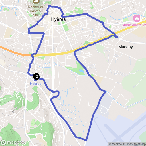 Hyères : carte du parcours de randonnée - France