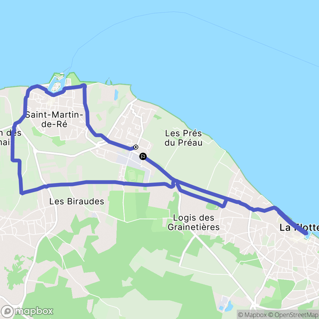 Saint-Martin-de-Ré : carte du parcours de randonnée - France