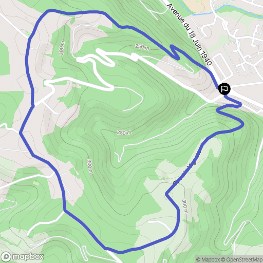Jurançon : carte du parcours de randonnée - France
