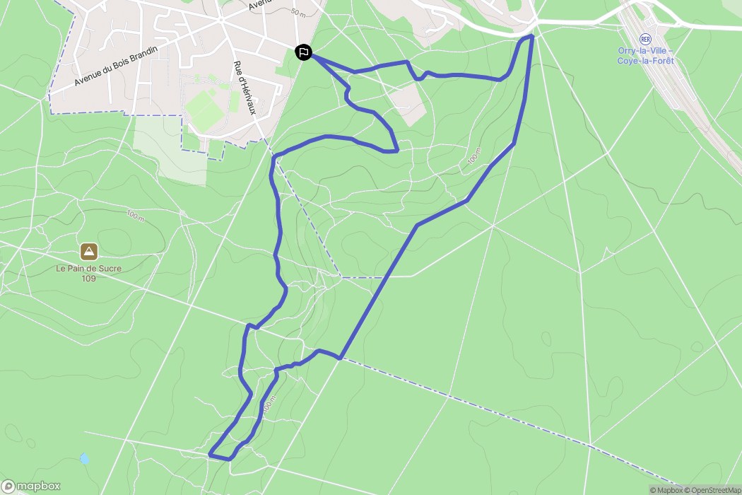 Coye-la-Forêt : carte du parcours de randonnée - France