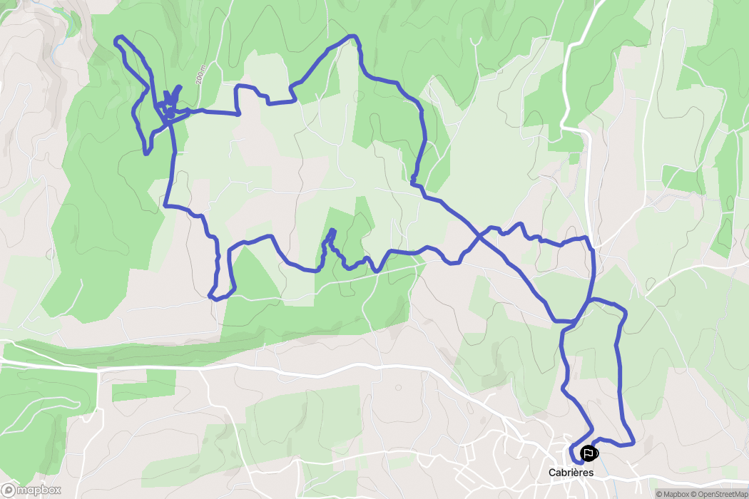 Cabrières : carte du parcours de randonnée - France