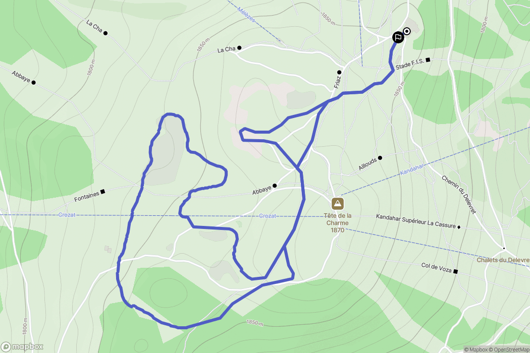 Saint-Gervais-les-Bains : carte du parcours de randonnée - France