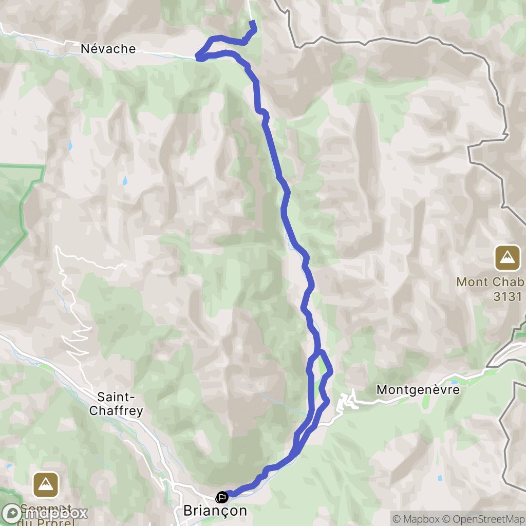Briançon : carte du parcours de randonnée - France