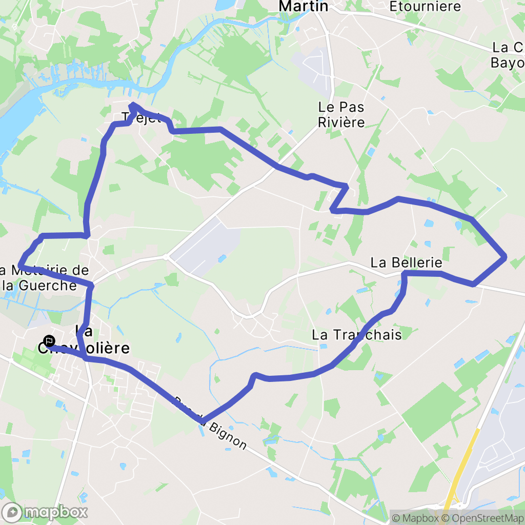 La Chevrolière : carte du parcours de randonnée - France