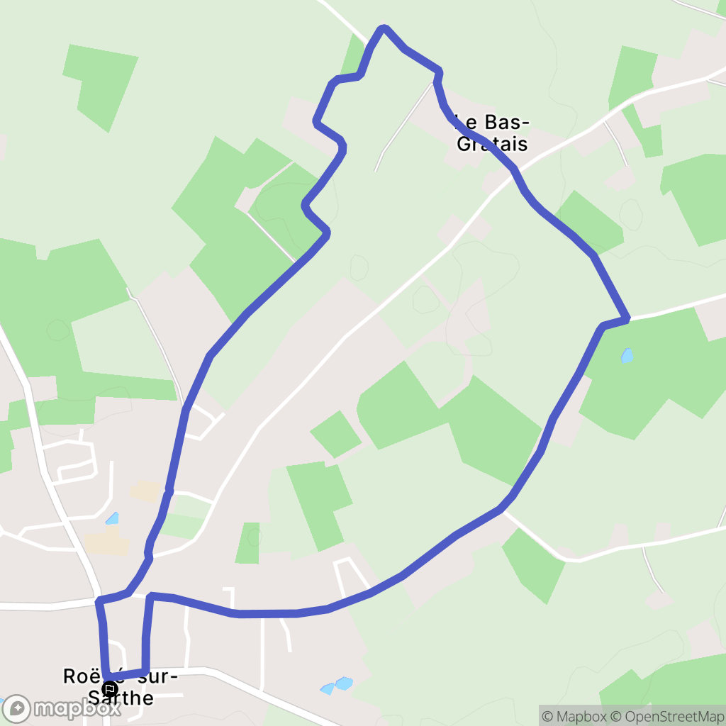 Roëzé-sur-Sarthe : carte du parcours de randonnée - France