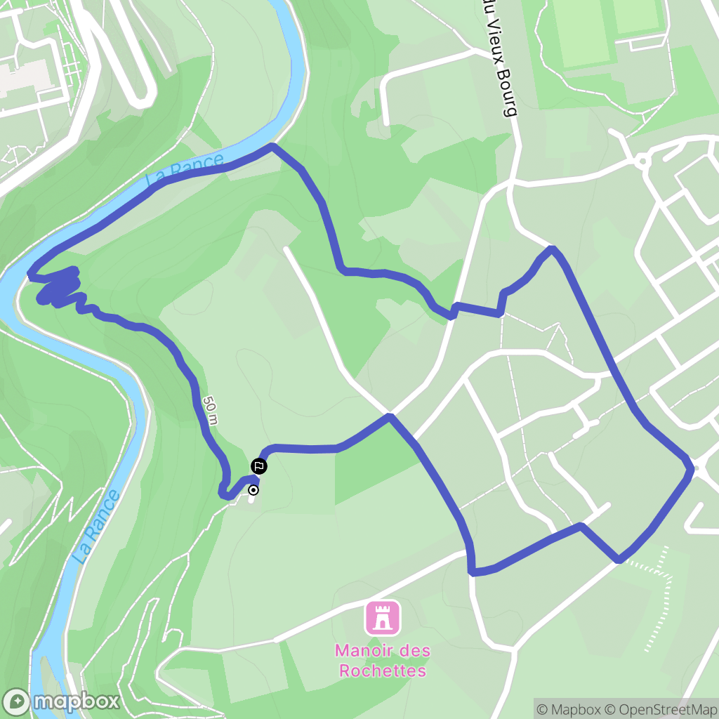 Lanvallay : carte du parcours de randonnée - France