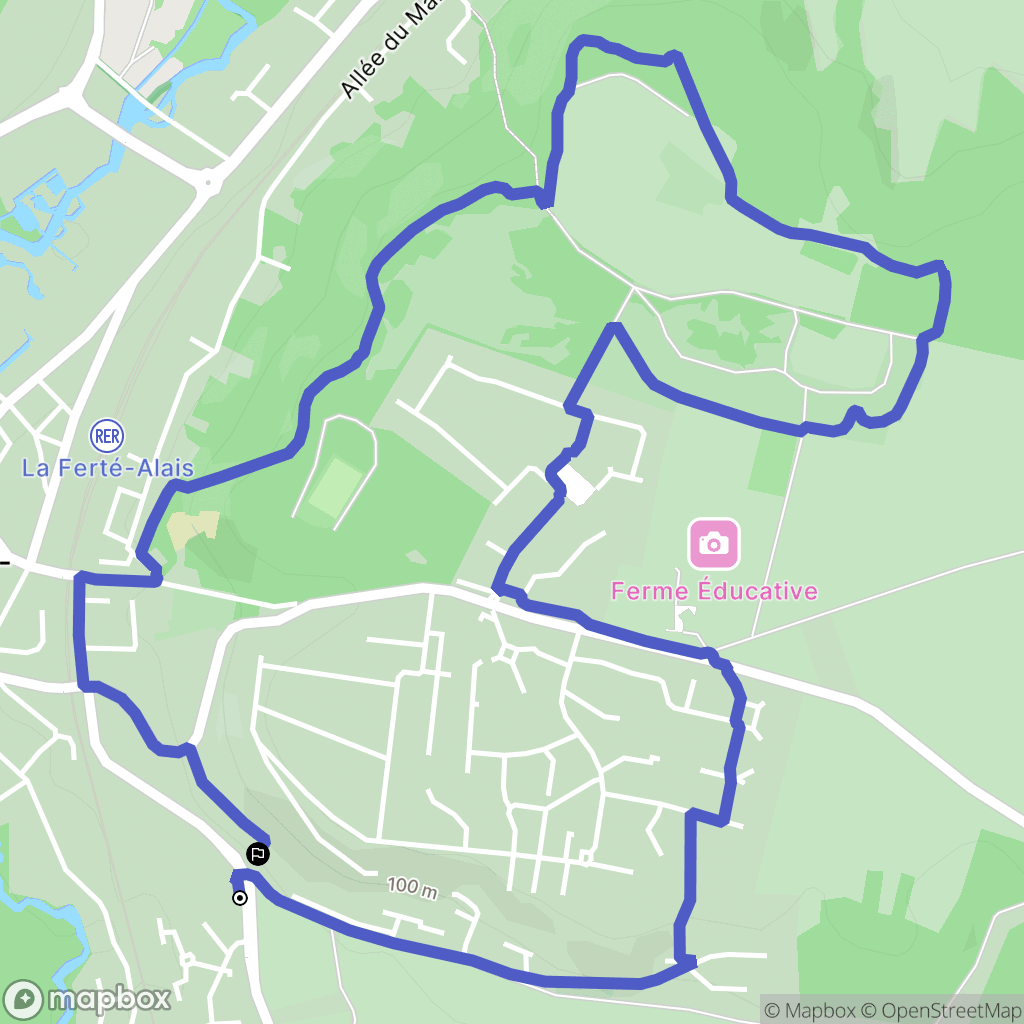 Guigneville-sur-Essonne : carte du parcours de randonnée - France