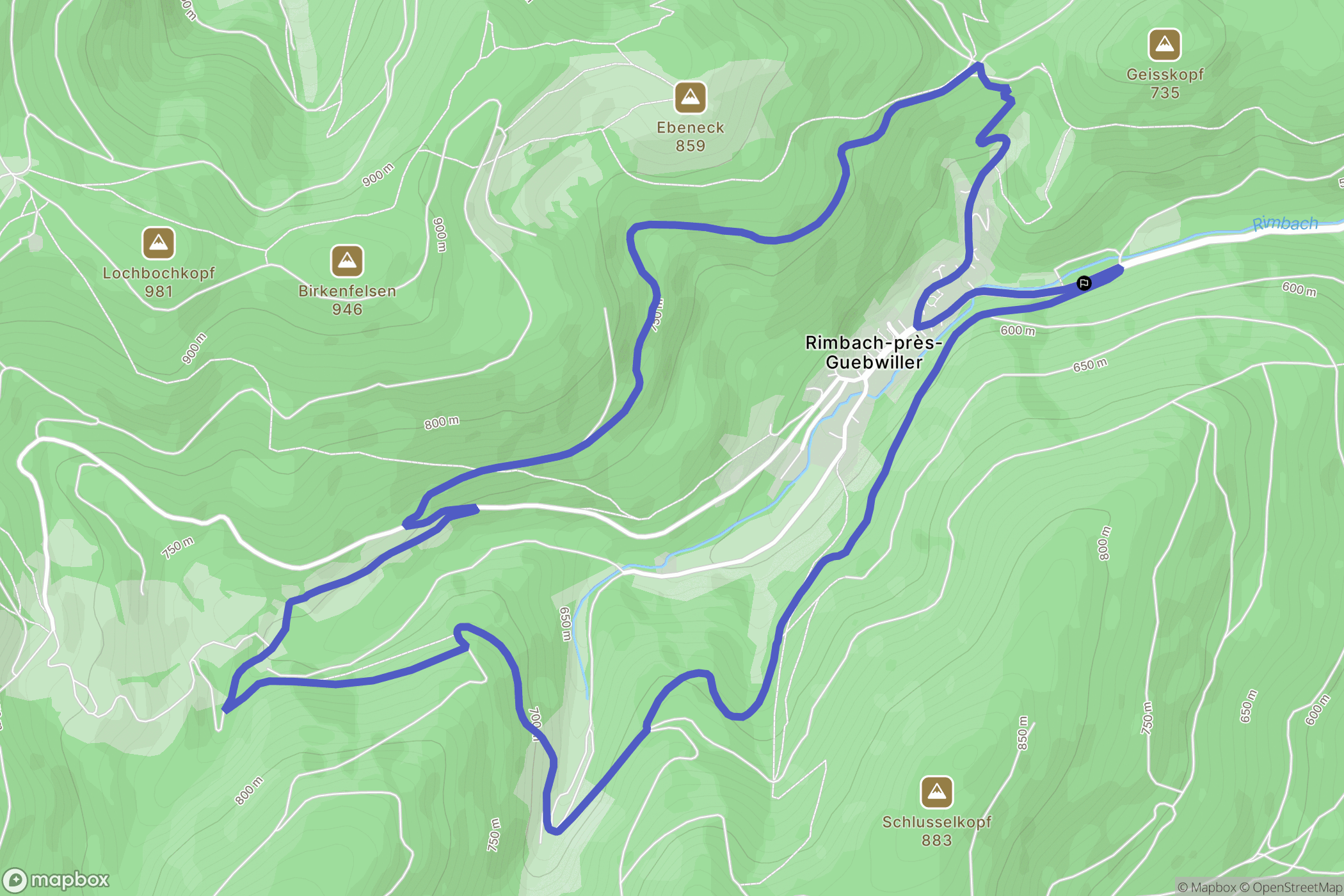 Rimbach-prés-Guebwiller : carte du parcours de randonnée - France