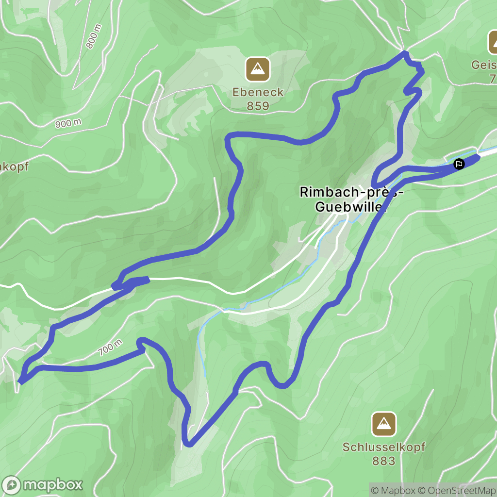 Rimbach-prés-Guebwiller : carte du parcours de randonnée - France