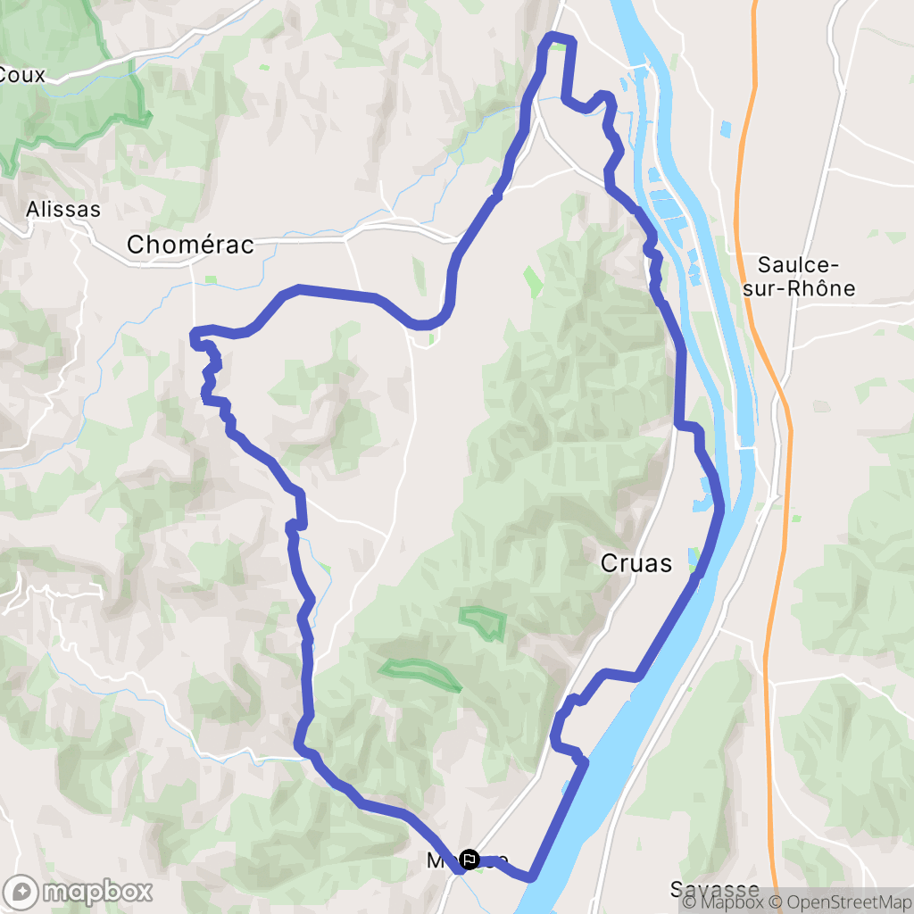 Meysse : carte du parcours de randonnée - France