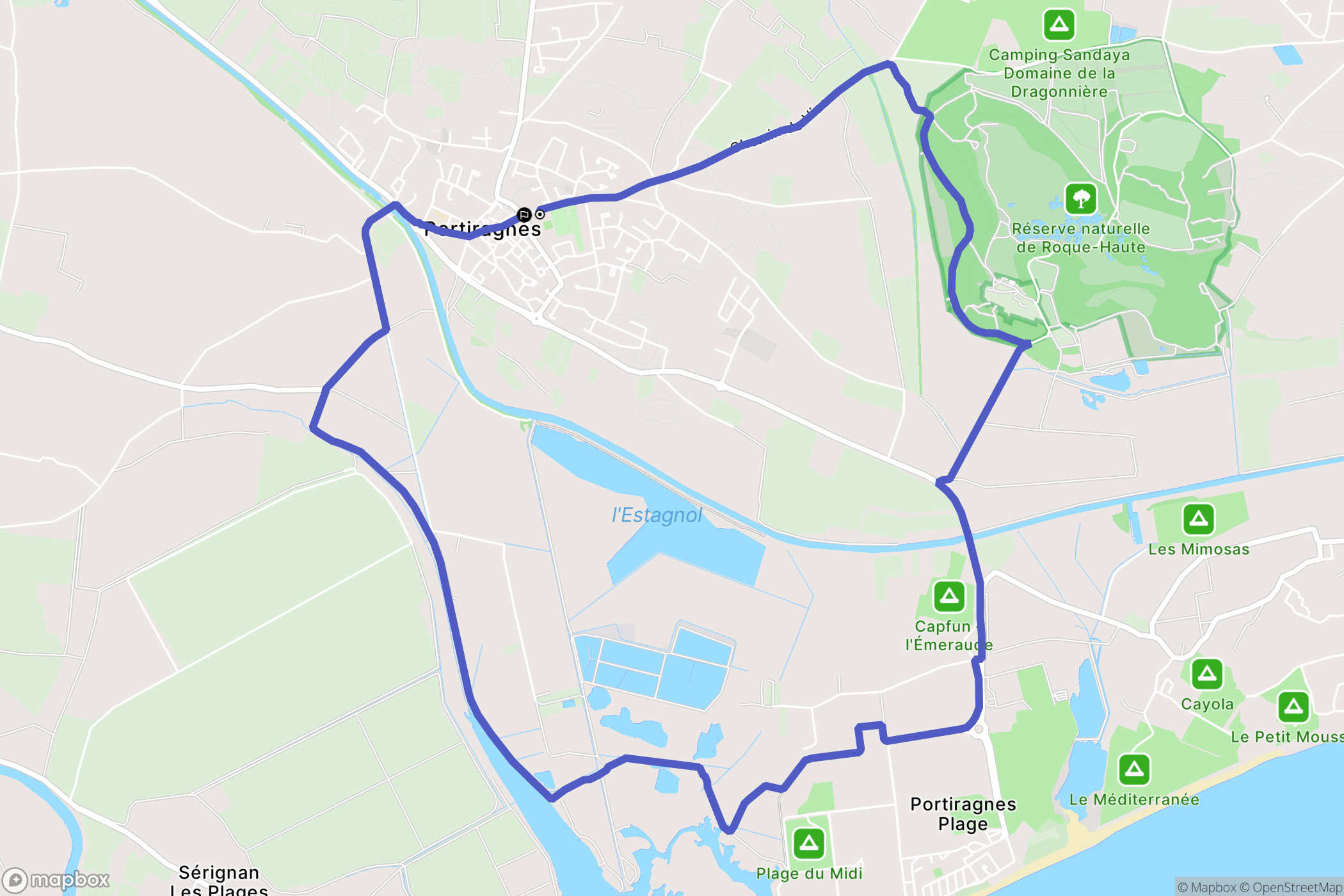 Portiragnes : carte du parcours de randonnée - France