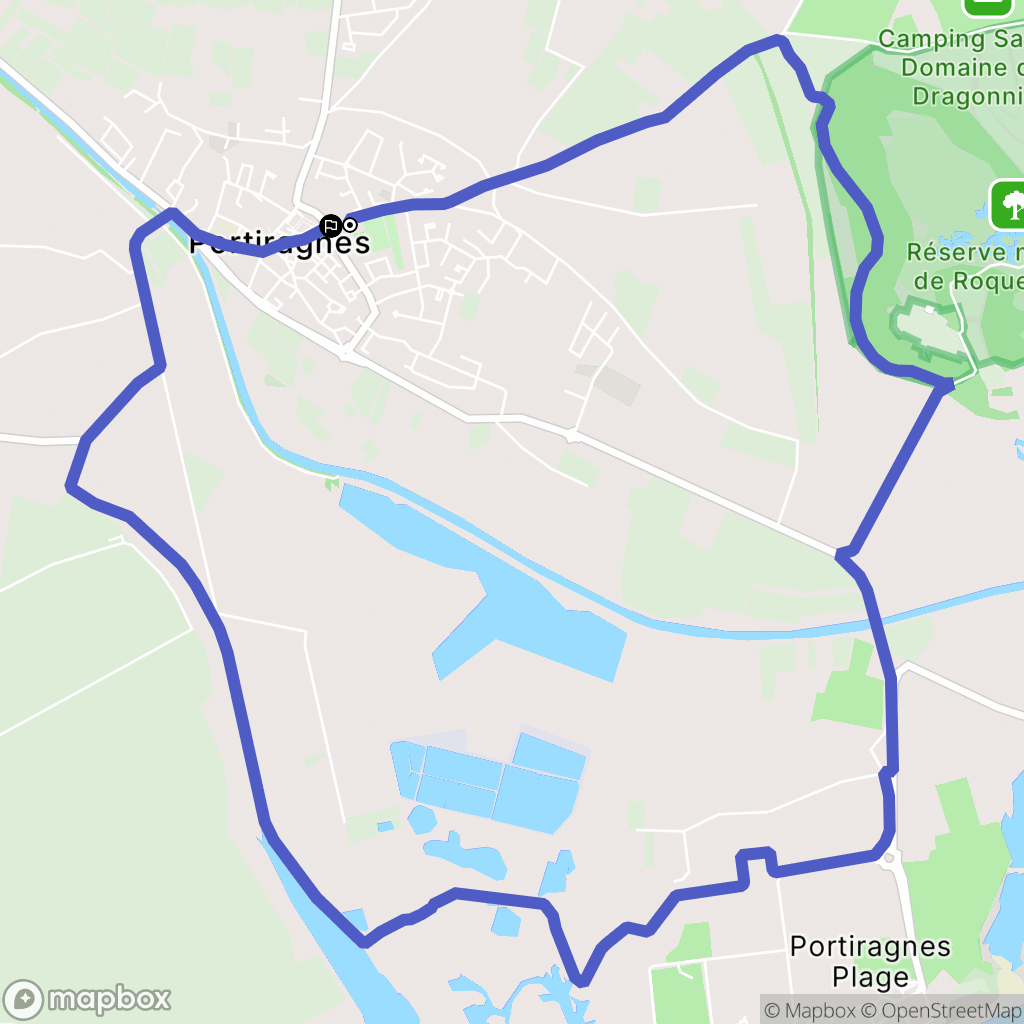 Portiragnes : carte du parcours de randonnée - France