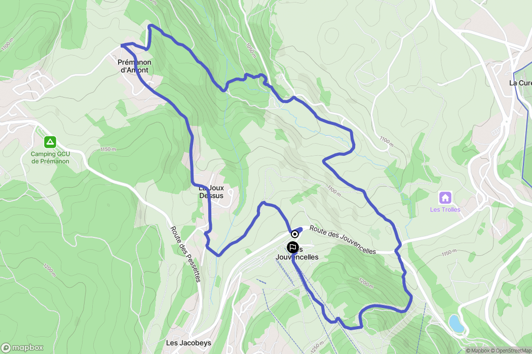 Prémanon : carte du parcours de randonnée - France