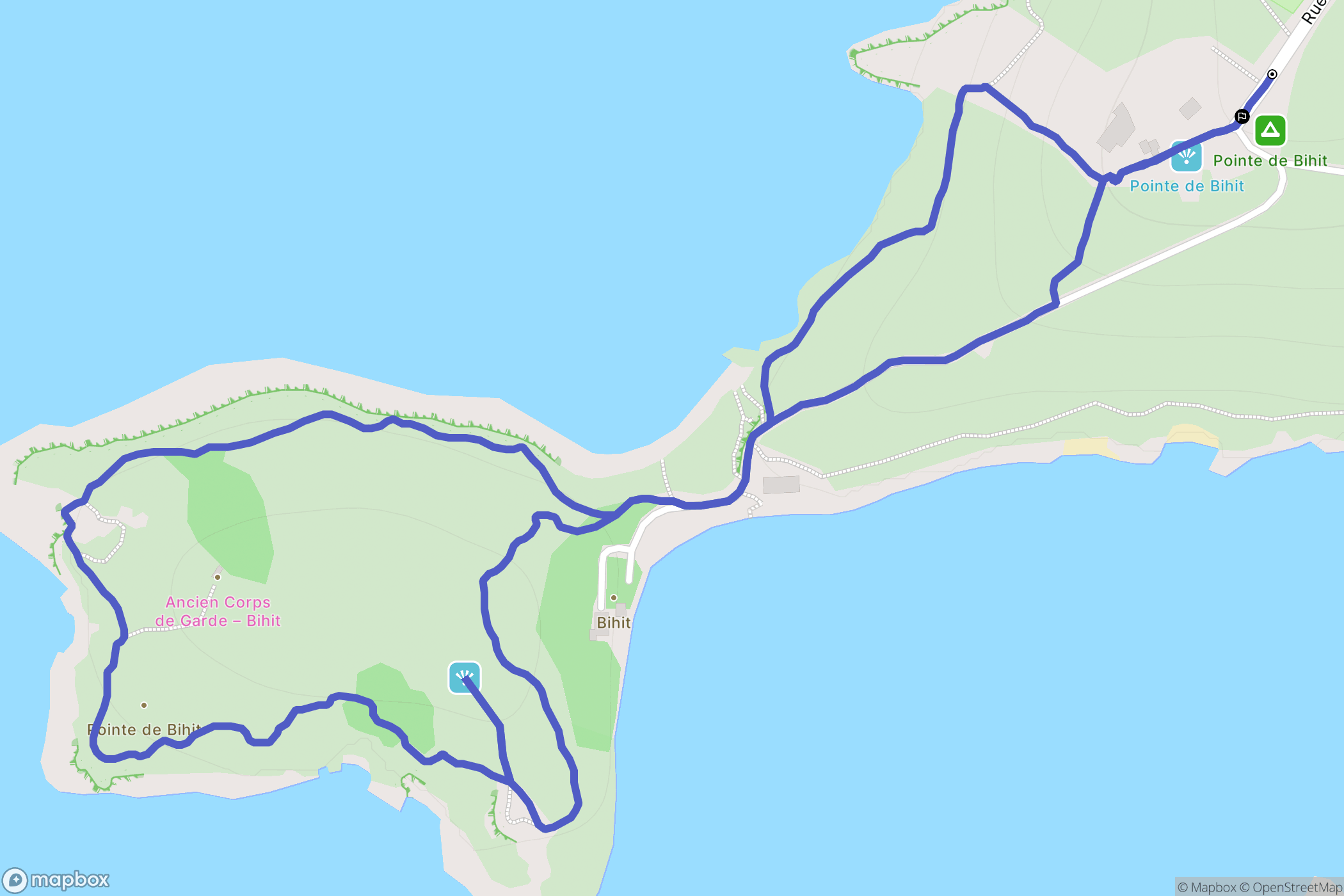 Trebeurden : carte du parcours de randonnée - France