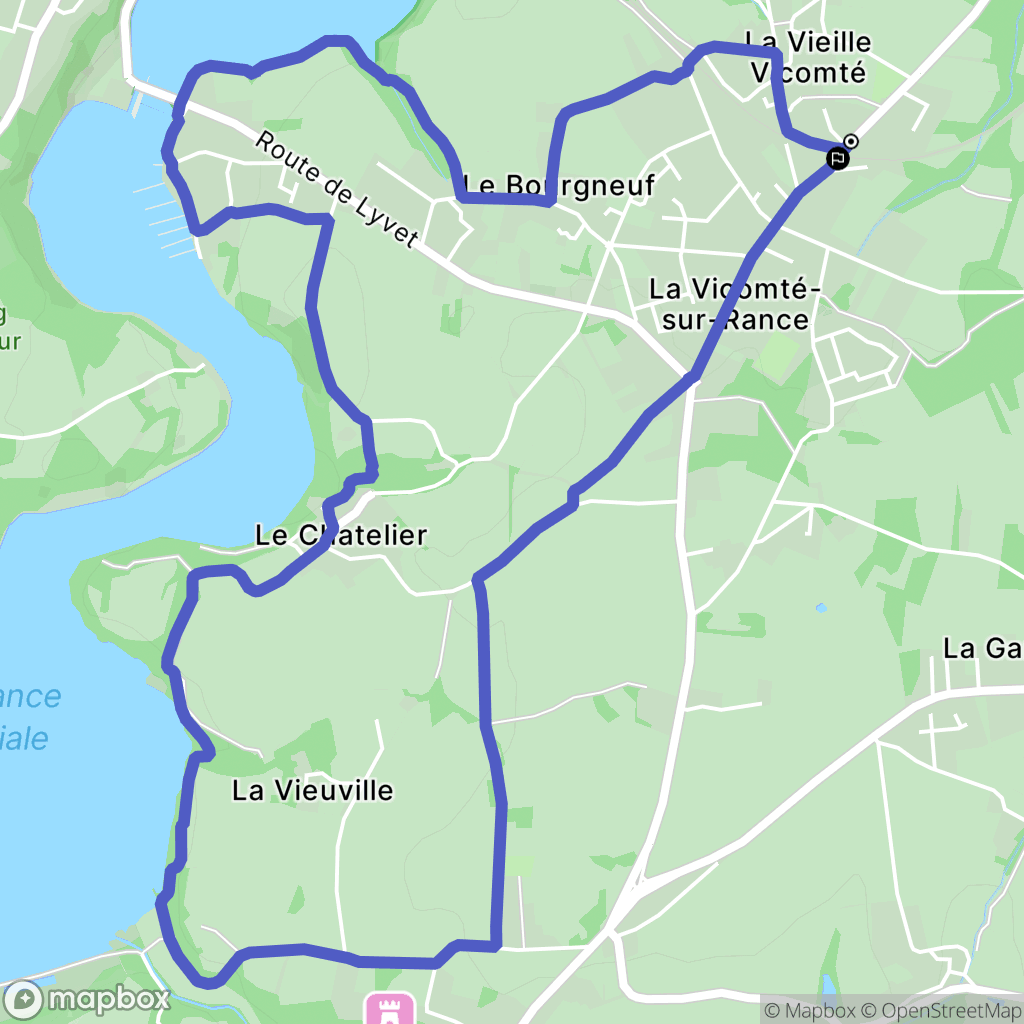 La Vicomté-sur-Rance : carte du parcours de randonnée - France