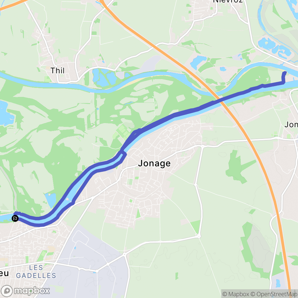Meyzieu : carte du parcours de randonnée - France