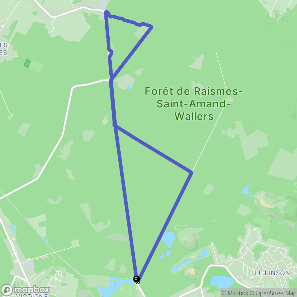 Raismes : carte du parcours de randonnée - France