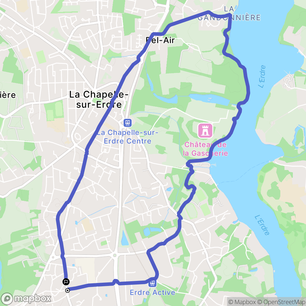 La Chapelle-sur-Erdre : carte du parcours de randonnée - France