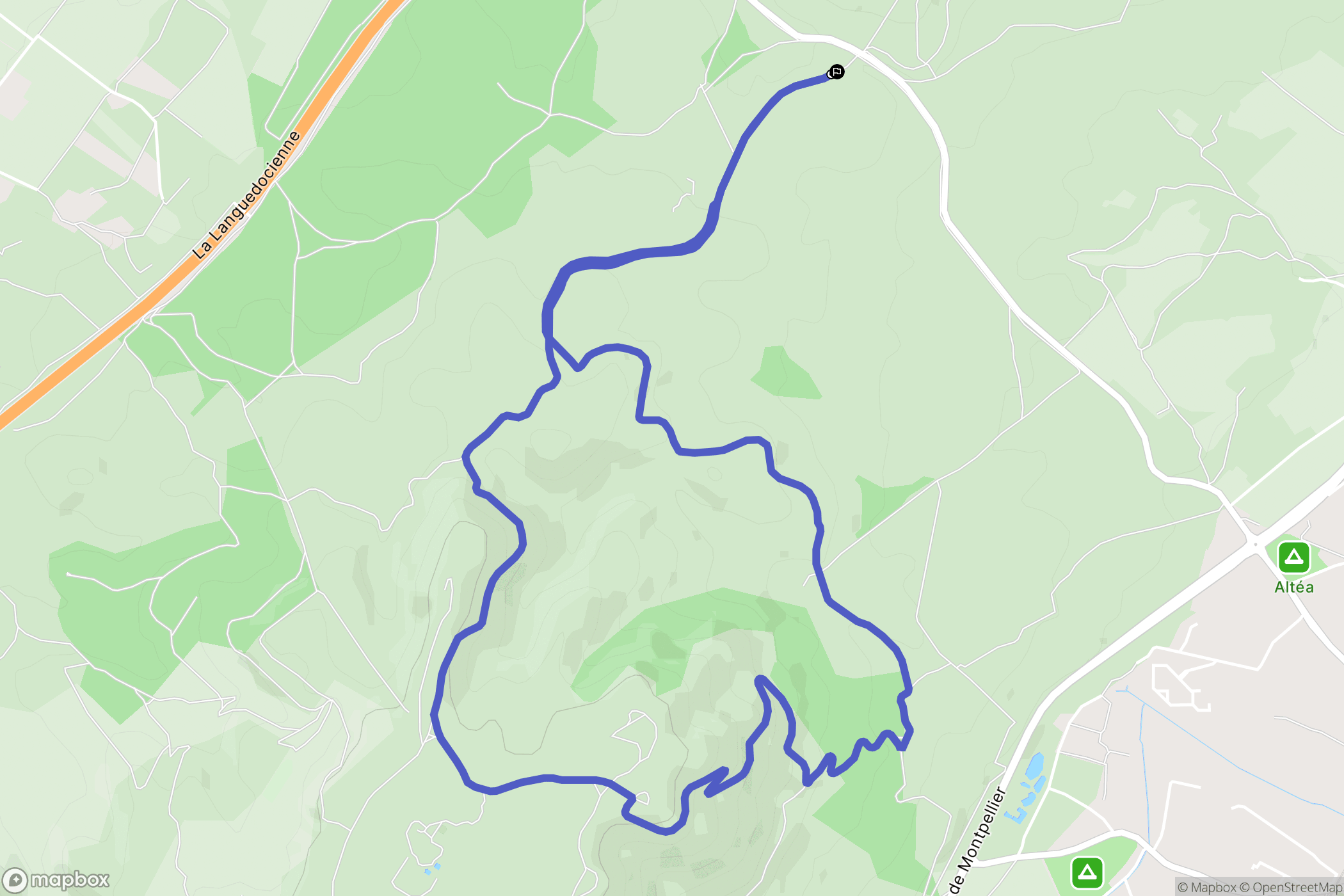 Fabrègues : carte du parcours de randonnée - France