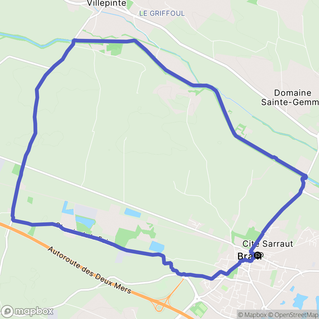 Bram : carte du parcours de randonnée - France