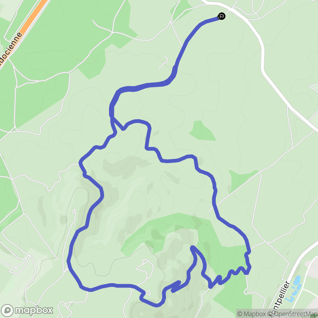 Fabrègues : carte du parcours de randonnée - France