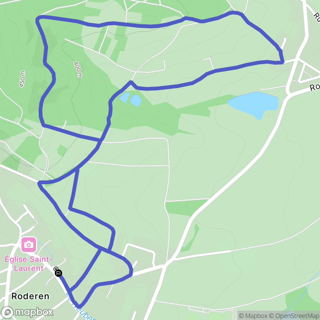 Roderen : carte du parcours de randonnée - France
