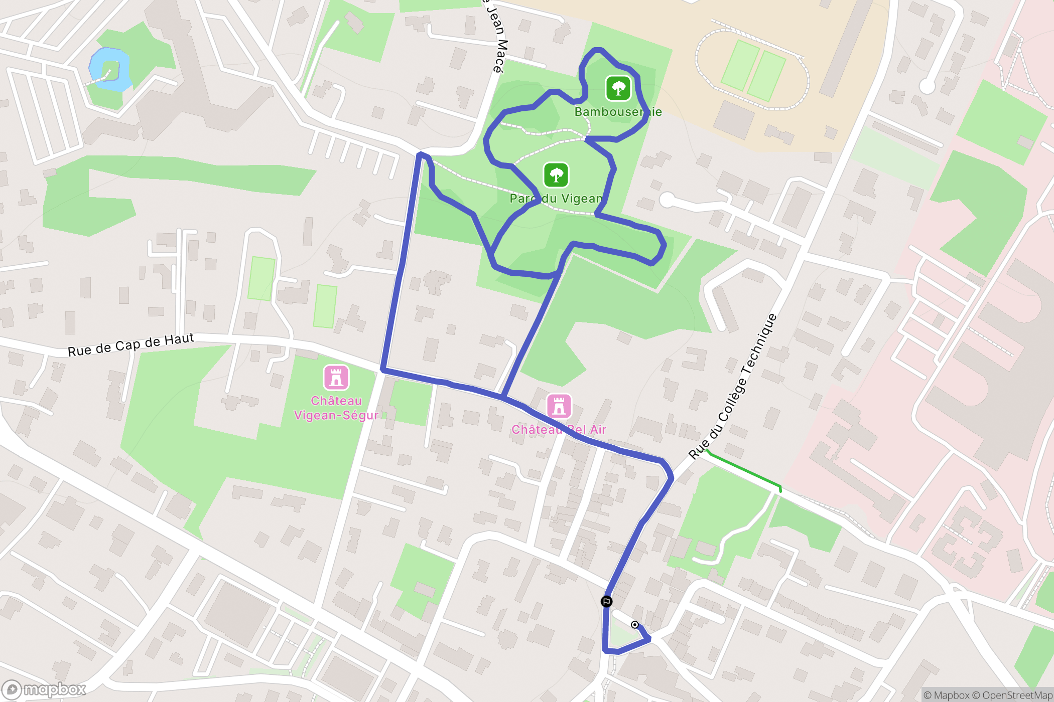 Eysines : carte du parcours de randonnée - France