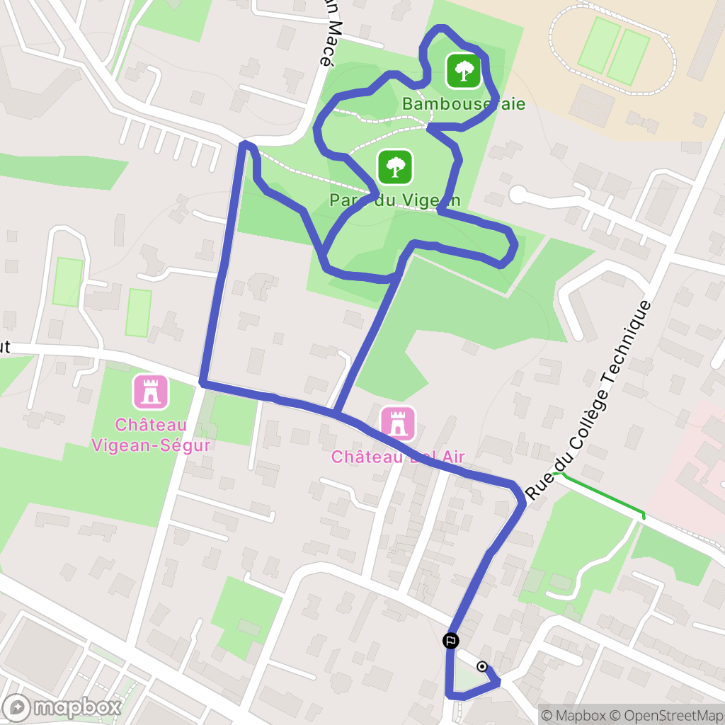 Eysines : carte du parcours de randonnée - France