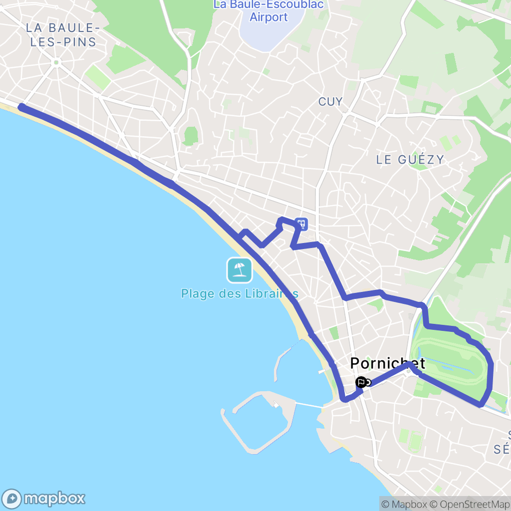 Pornichet : carte du parcours de randonnée - France