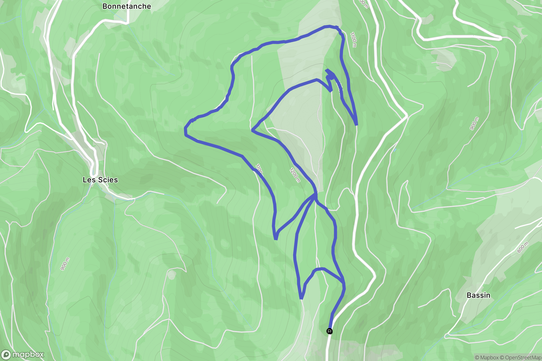 Pélussin : carte du parcours de randonnée - France