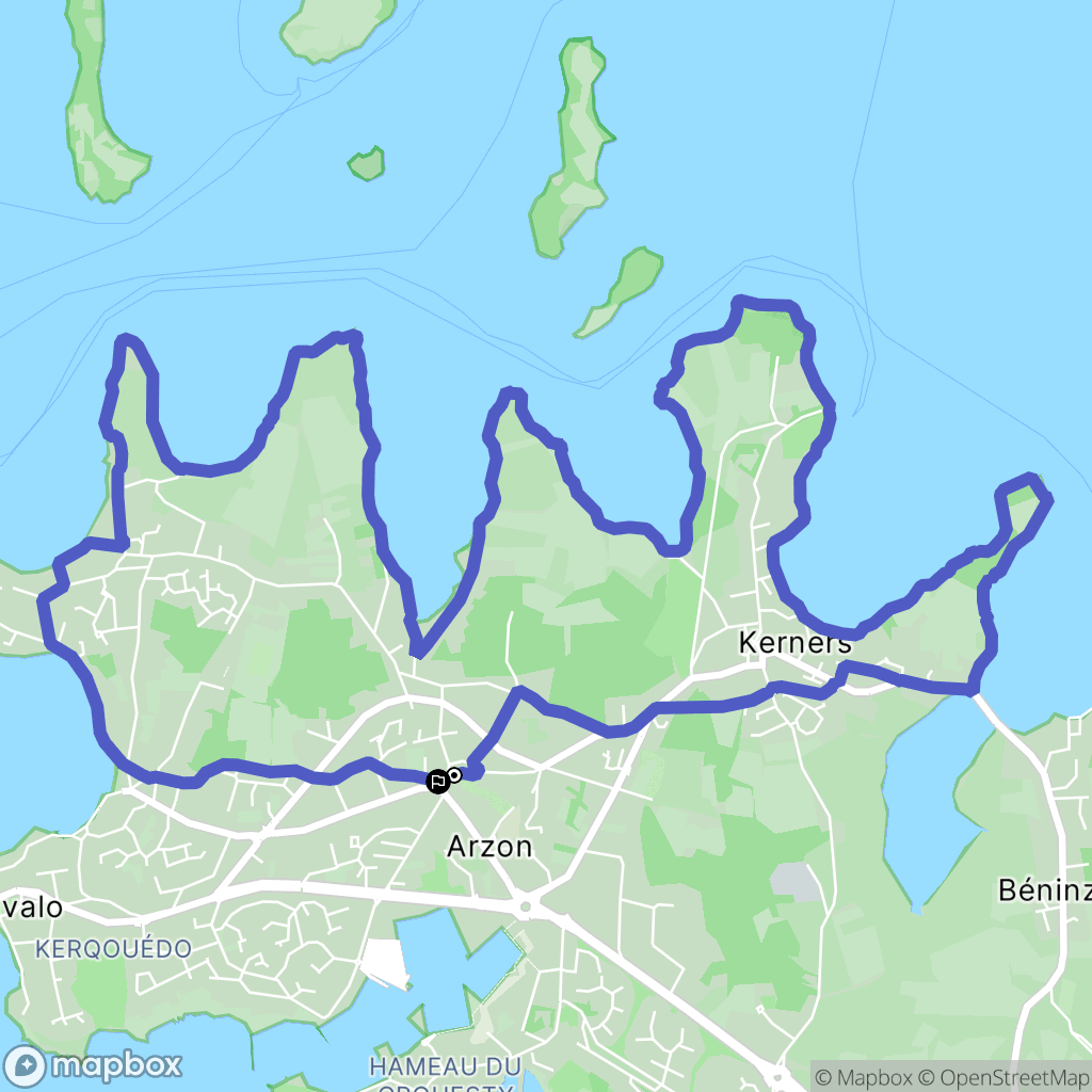 Arzon : carte du parcours de randonnée - France