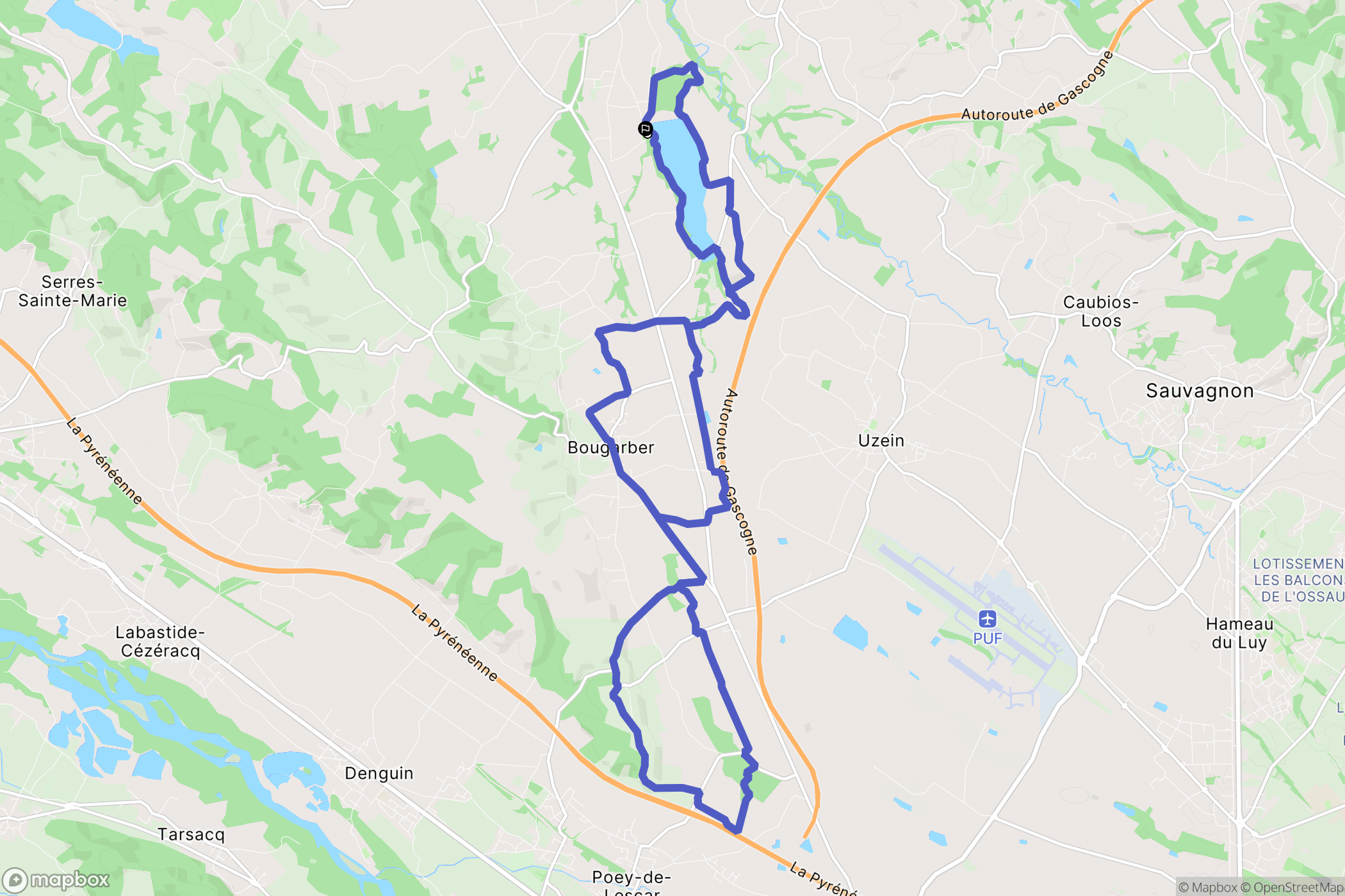 Mazerolles : carte du parcours de randonnée - France