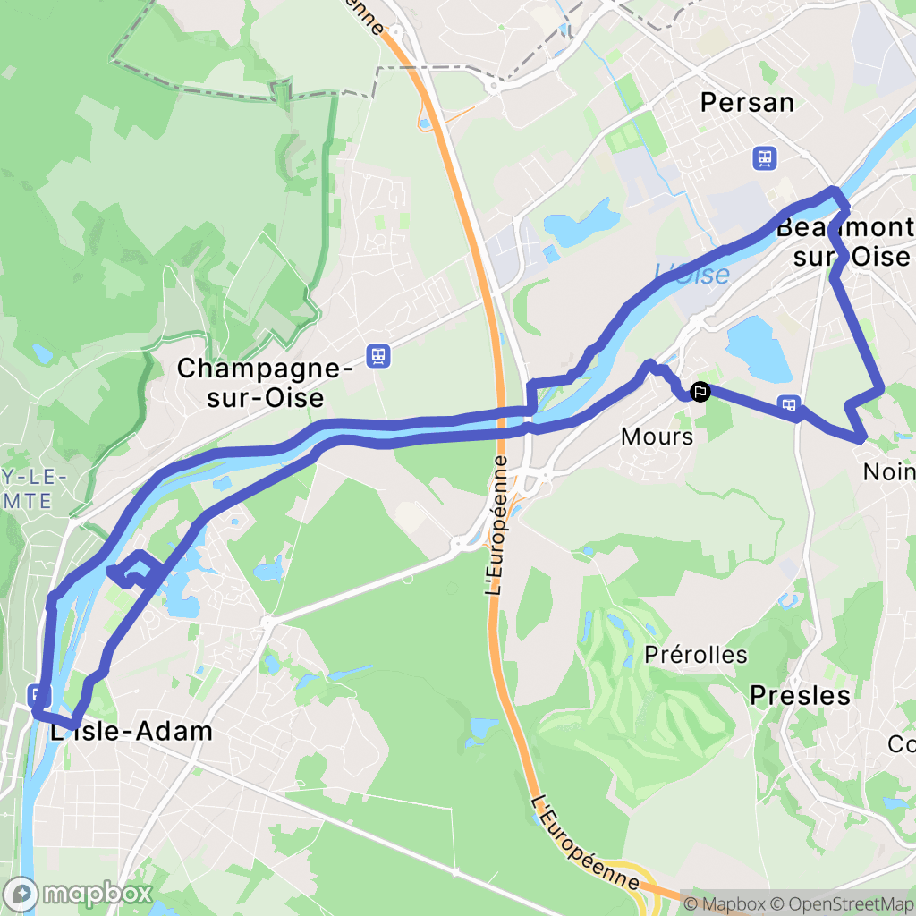 Mours : carte du parcours de randonnée - France