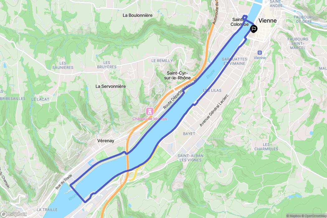 Vienne : carte du parcours de randonnée - France