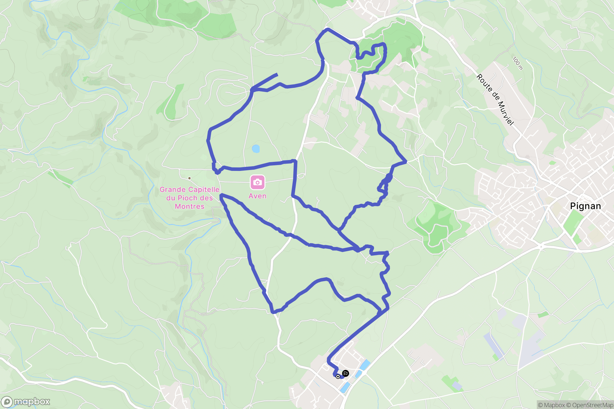 Cournonterral : carte du parcours de randonnée - France