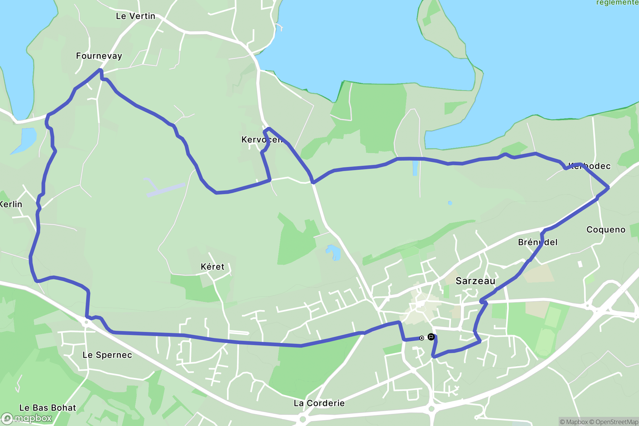 Sarzeau : carte du parcours de randonnée - France