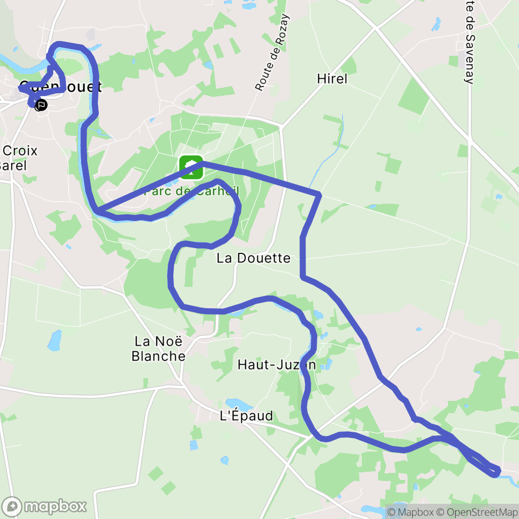 Guenrouet : carte du parcours de randonnée - France