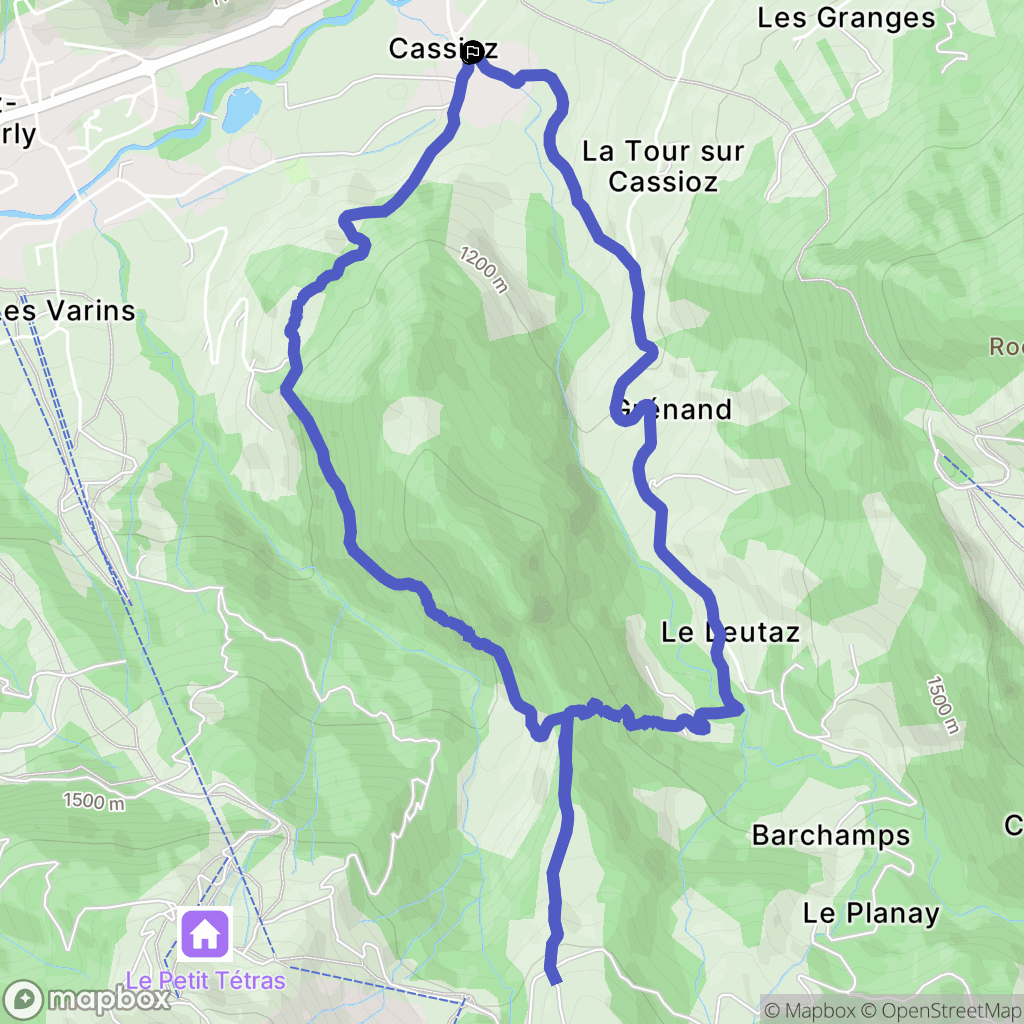 Megève : carte du parcours de randonnée - France
