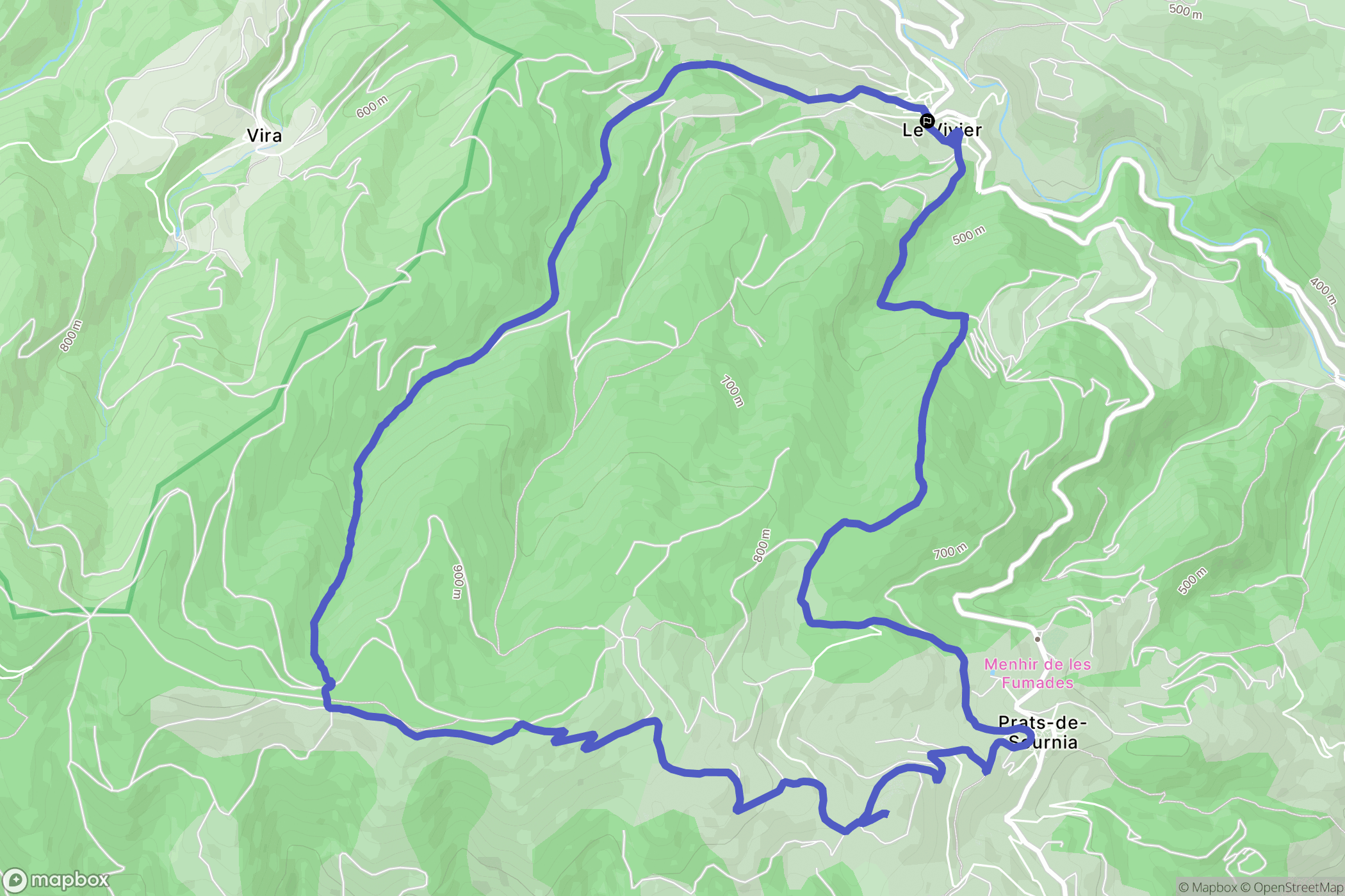 Le Vivier : carte du parcours de randonnée - France