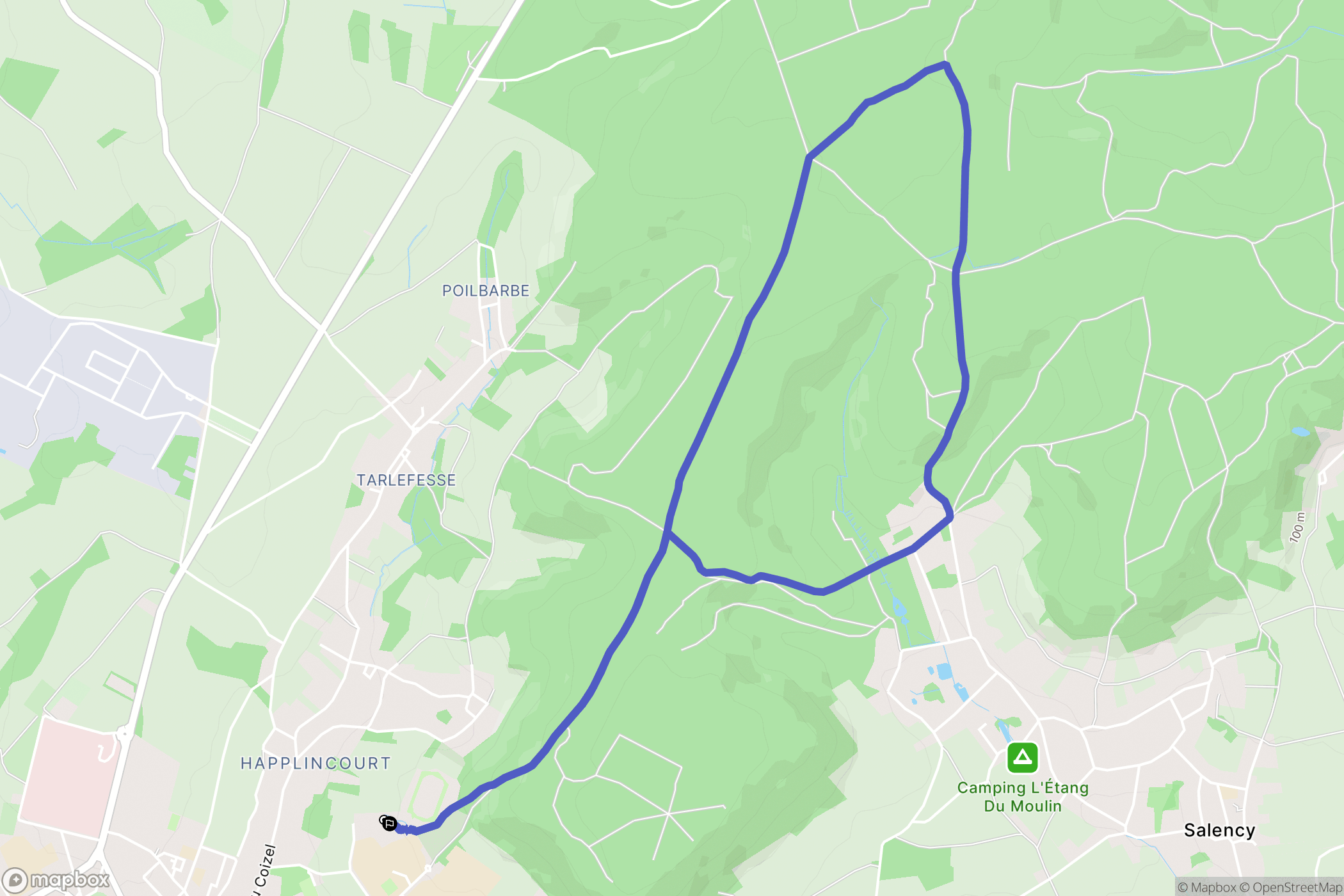 Noyon : carte du parcours de randonnée - France