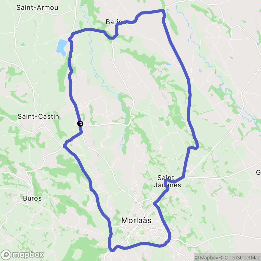 Bernadets : carte du parcours de randonnée - France