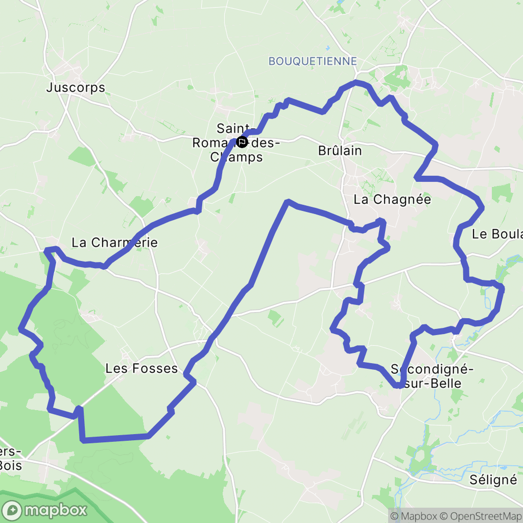 Saint-Romans-des-Champs : carte du parcours de randonnée - France