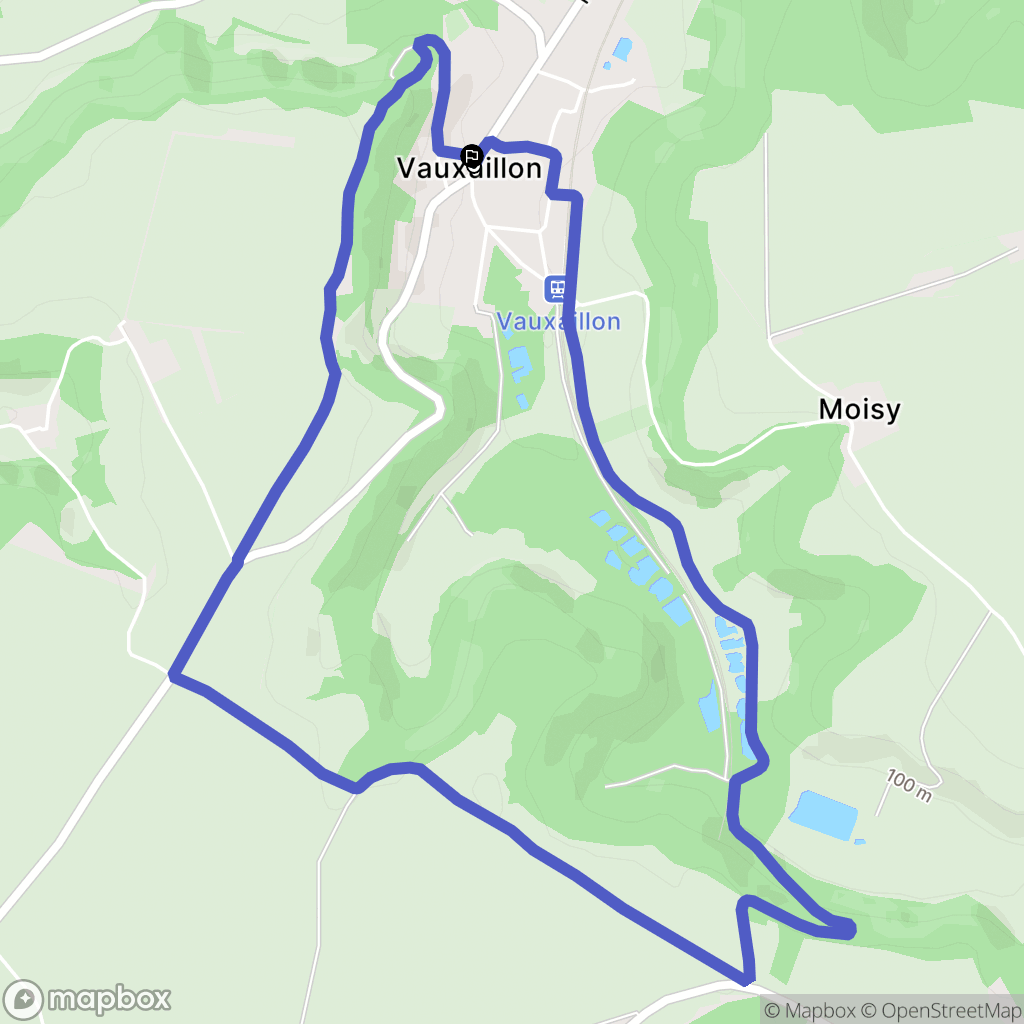 Vauxaillon : carte du parcours de randonnée - France
