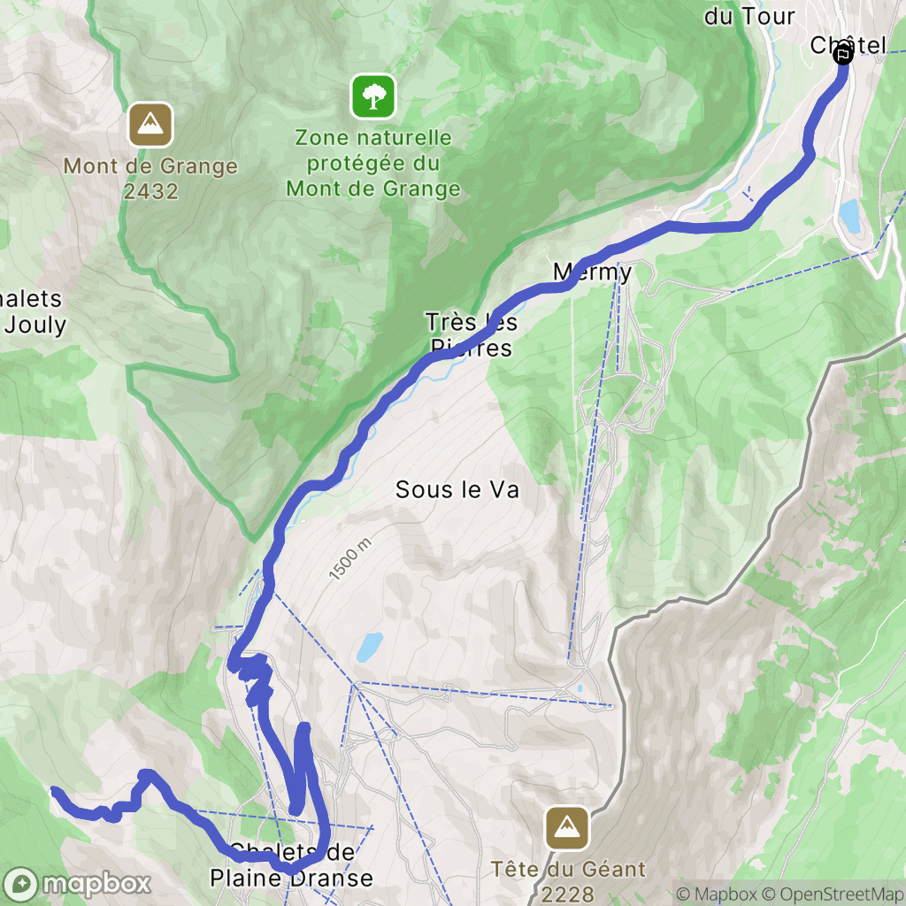 Châtel : carte du parcours de randonnée - France