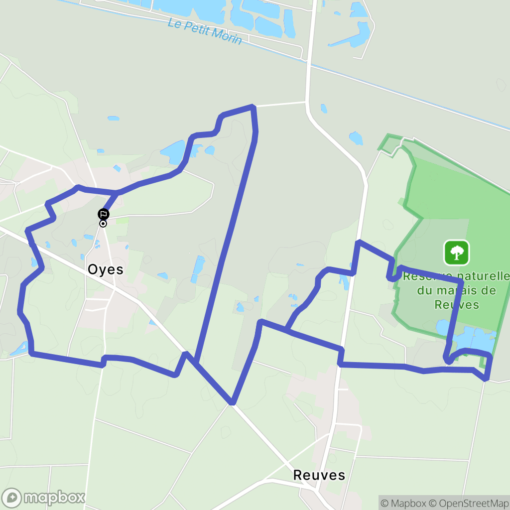 Oyes : carte du parcours de randonnée - France