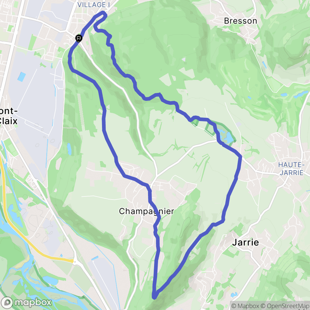 Champagnier : carte du parcours de randonnée - France