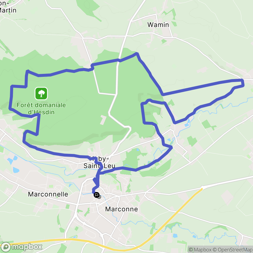 Hesdin : carte du parcours de randonnée - France